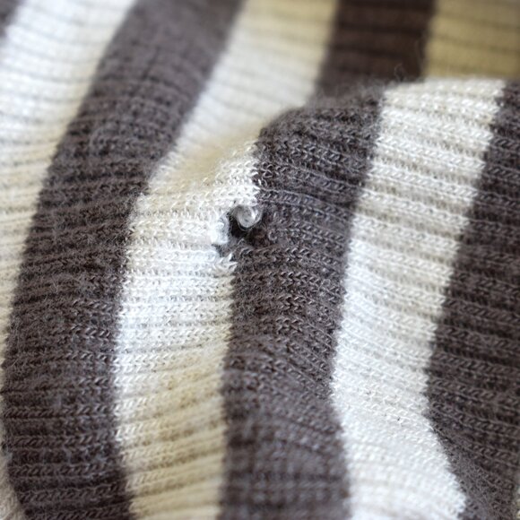 Women's De Collection Dress Striped Long Sleeve Casual MEDIUM Gray/White - Picture 12 of 13